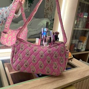 Vera Bradley Pink Paisley Quilted Shoulder Bag coquette WICKED